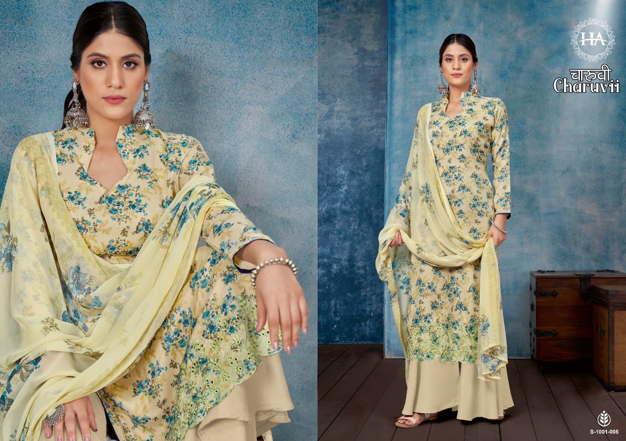 Harshit Fashion Charuvii Karachi Dress Material Catalog Lowest Price